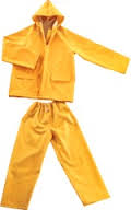 ชุดกันสารเคมี PVC เสื้อกางเกง สีเหลือง